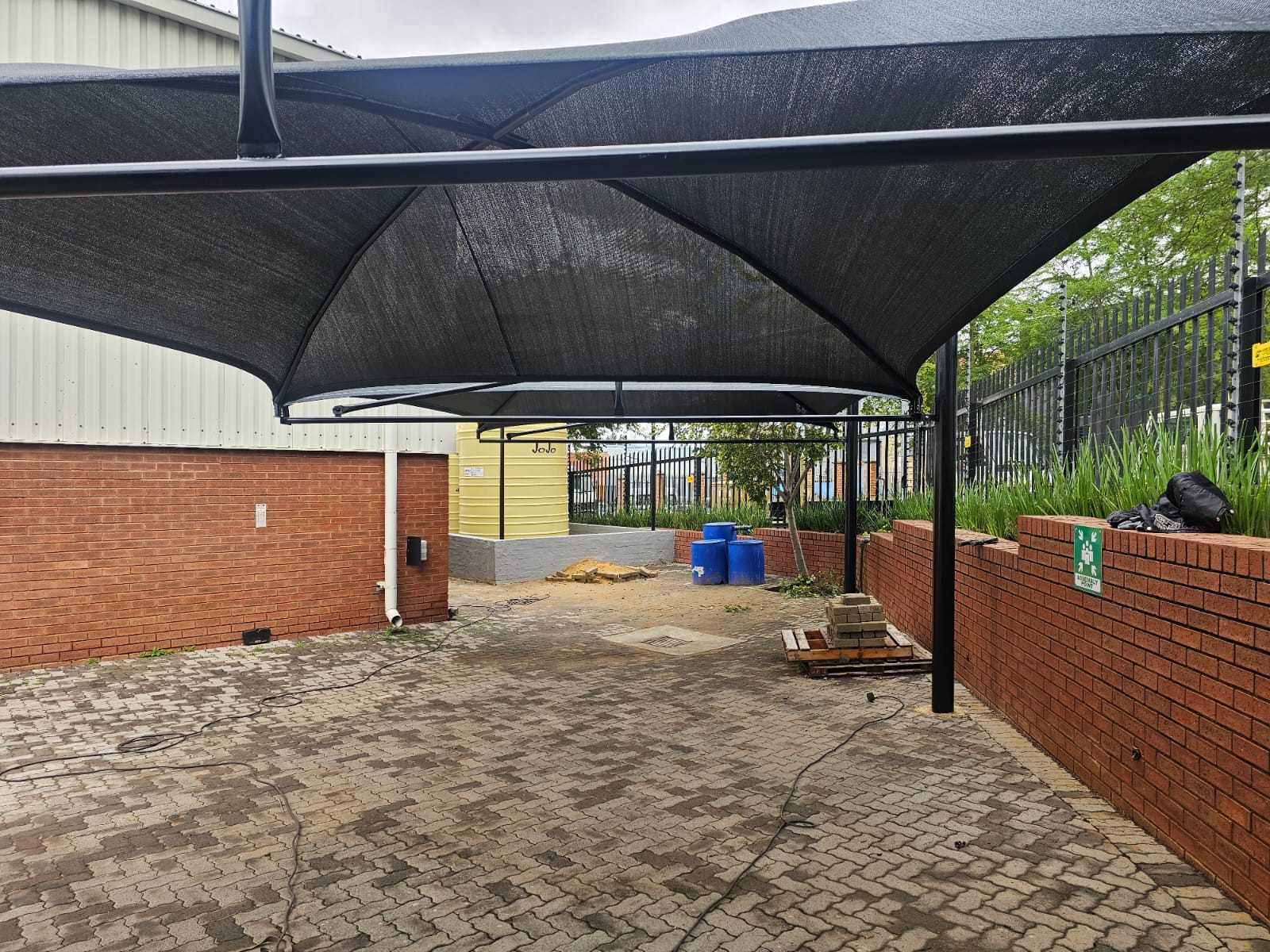 Charcoal commercial shadeport structure